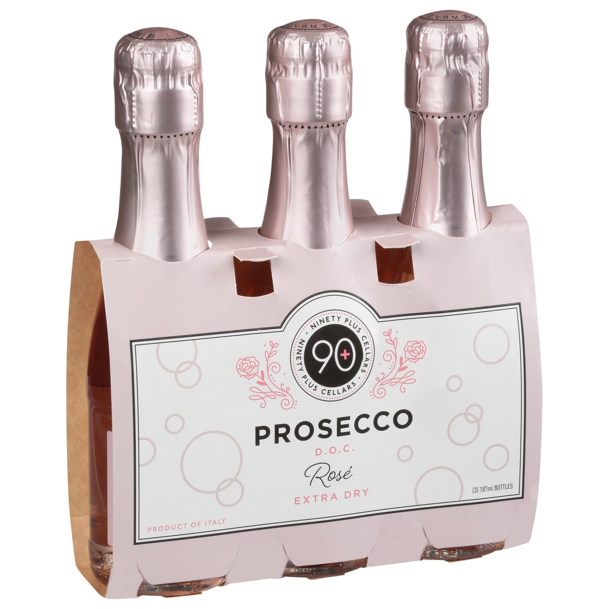 slide 5 of 11, 90+ Cellars Italy Lot 197 Extra Dry Prosecco D.O.C. Rose 3 - 187 ml Bottles, 3 ct; 6.32 fl oz