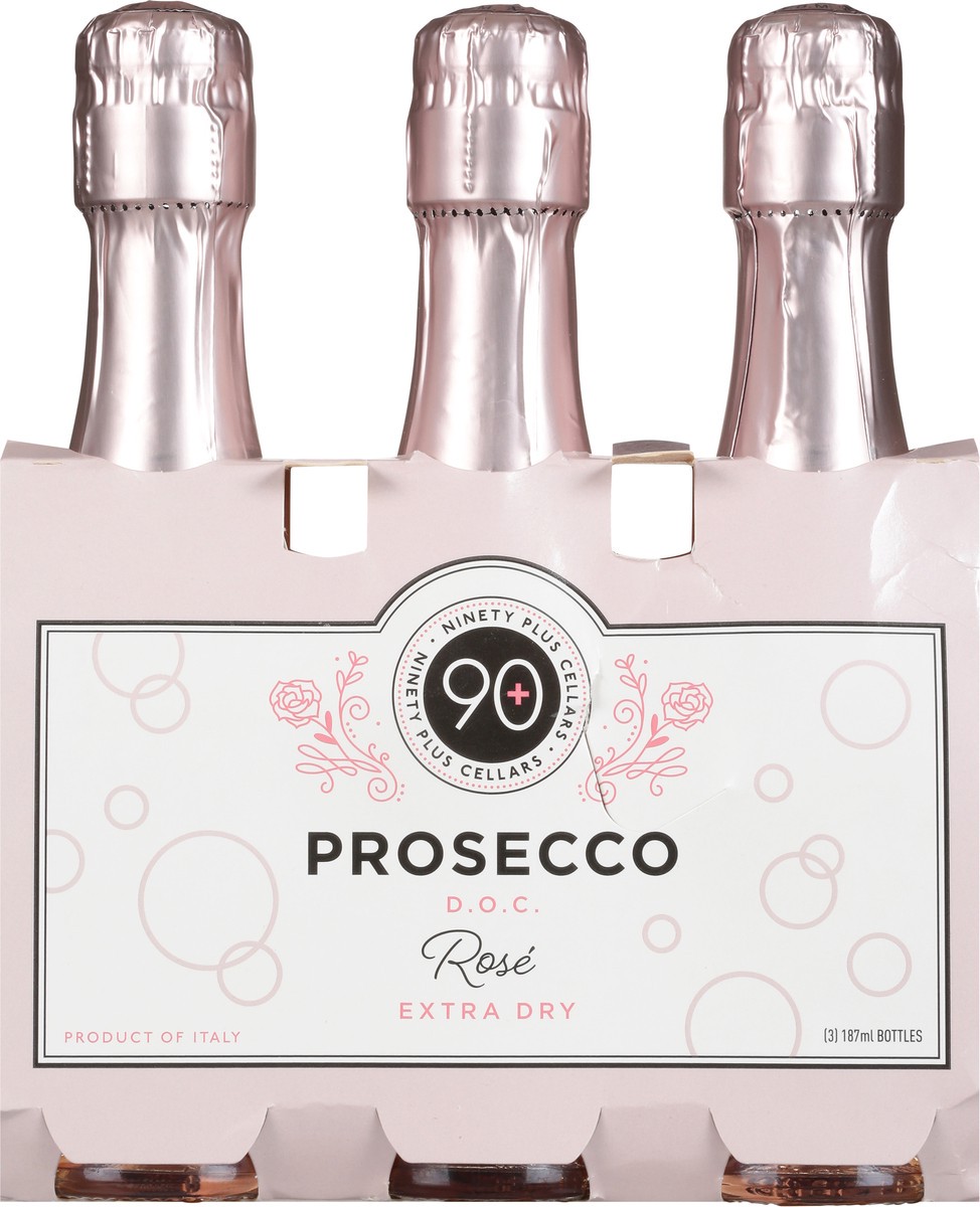 slide 8 of 11, 90+ Cellars Italy Lot 197 Extra Dry Prosecco D.O.C. Rose 3 - 187 ml Bottles, 3 ct; 6.32 fl oz