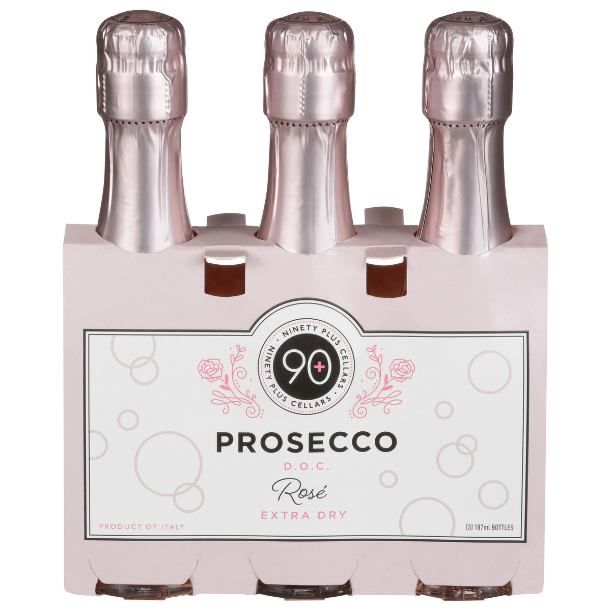 slide 9 of 11, 90+ Cellars Italy Lot 197 Extra Dry Prosecco D.O.C. Rose 3 - 187 ml Bottles, 3 ct; 6.32 fl oz