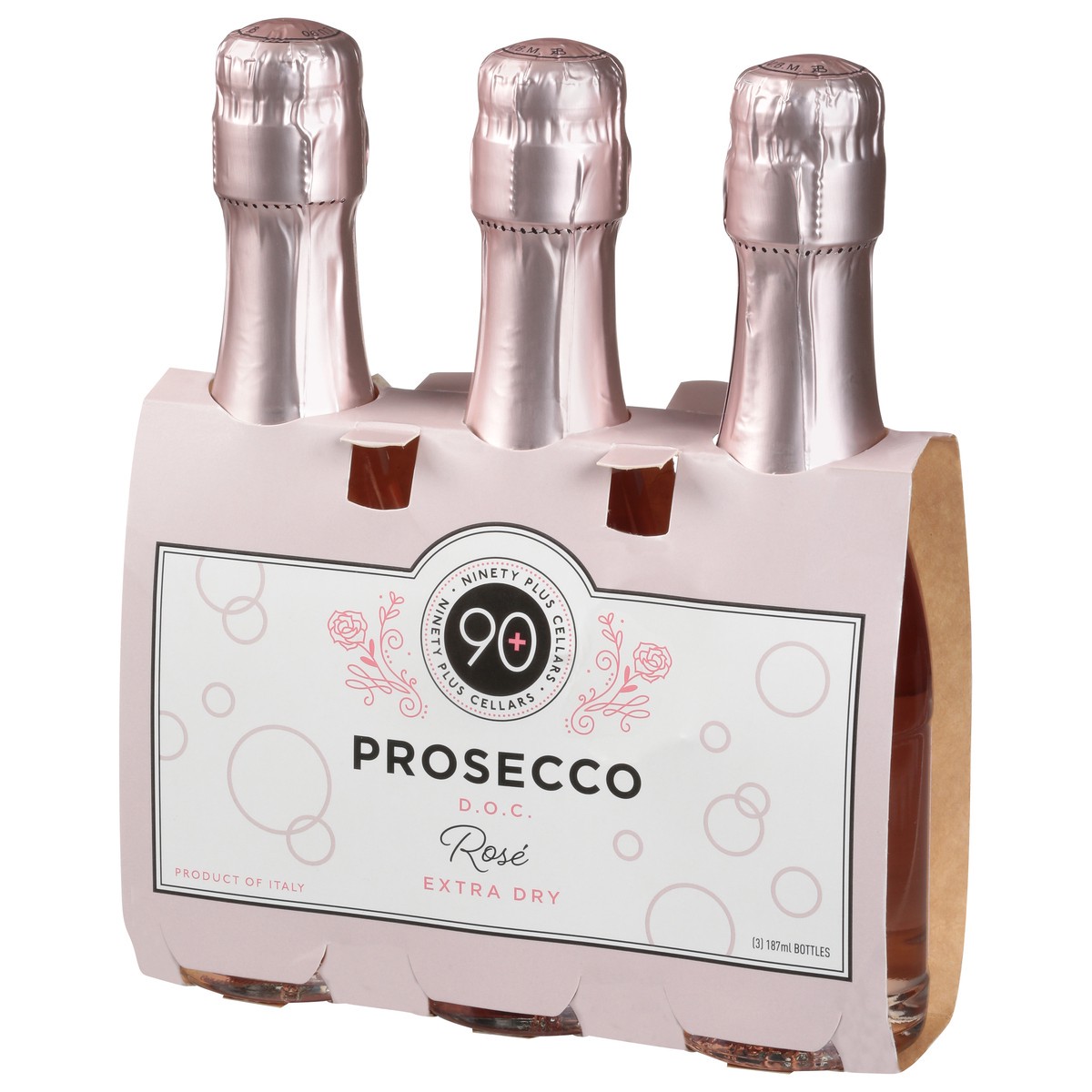 slide 3 of 11, 90+ Cellars Italy Lot 197 Extra Dry Prosecco D.O.C. Rose 3 - 187 ml Bottles, 3 ct; 6.32 fl oz