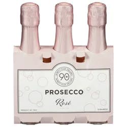 90+ Cellars Italy Lot 197 Extra Dry Prosecco D.O.C. Rose 3 - 187 ml Bottles