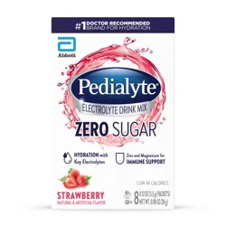 Pedialyte Zero Sugar Electrolyte Drink Mix - Strawberry - 8 ct