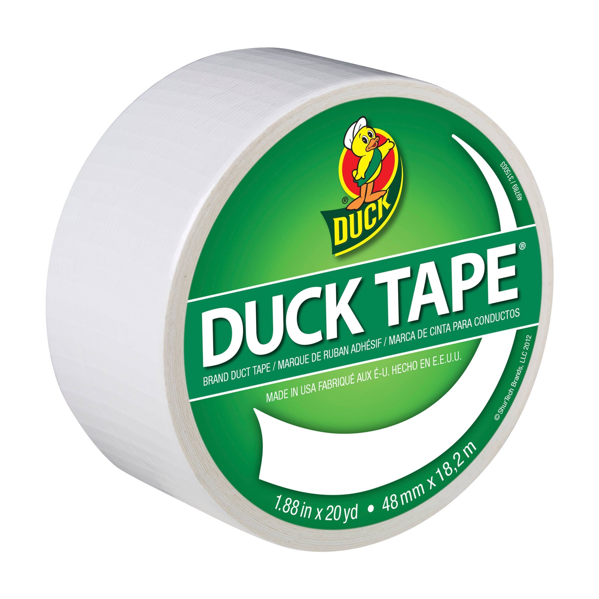 slide 1 of 54, Duck 1.88" x 20yd Duct Industrial Tape White, 20 yd