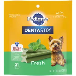 Pedigree DentaStix Toy/Small Triple Action Fresh Treats for Dogs 21 ea
