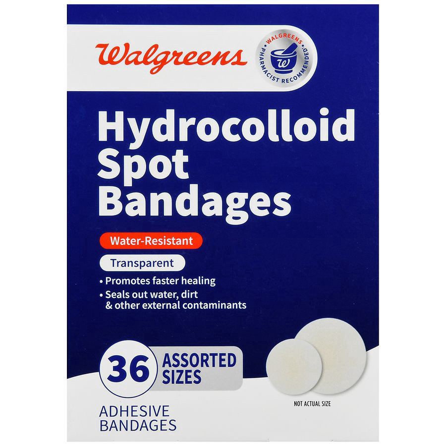 slide 5 of 5, Walgreens Hydrocolloid Spot Bandages, 36 ct