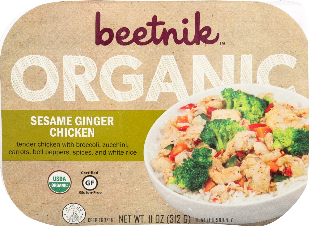 slide 1 of 1, Beetnik Organic Sesame Ginger Chicken, 11 oz