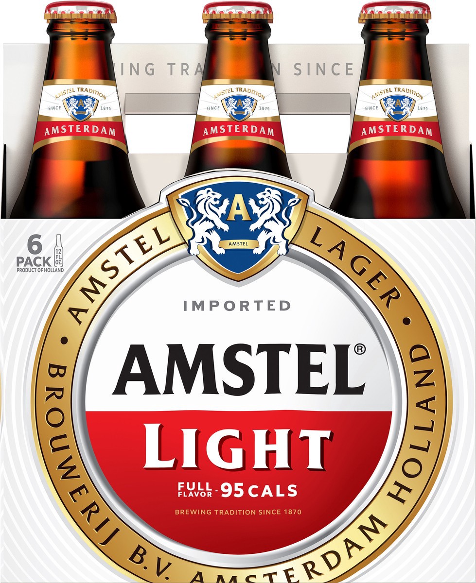 slide 10 of 10, Amstel Light Lager Beer, 6 Pack, 12 fl oz Bottles, 12 oz