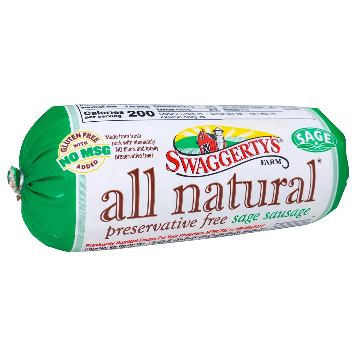 slide 5 of 8, Swaggerty's All Natural Sausage Roll Sage 16oz, 16 oz