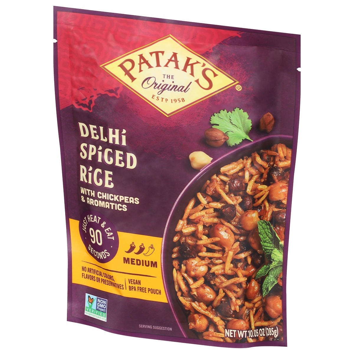 slide 12 of 13, Patak's Medium Delhi Spiced Rice with Chickpeas & Aromatics 10.05 oz, 10.05 oz