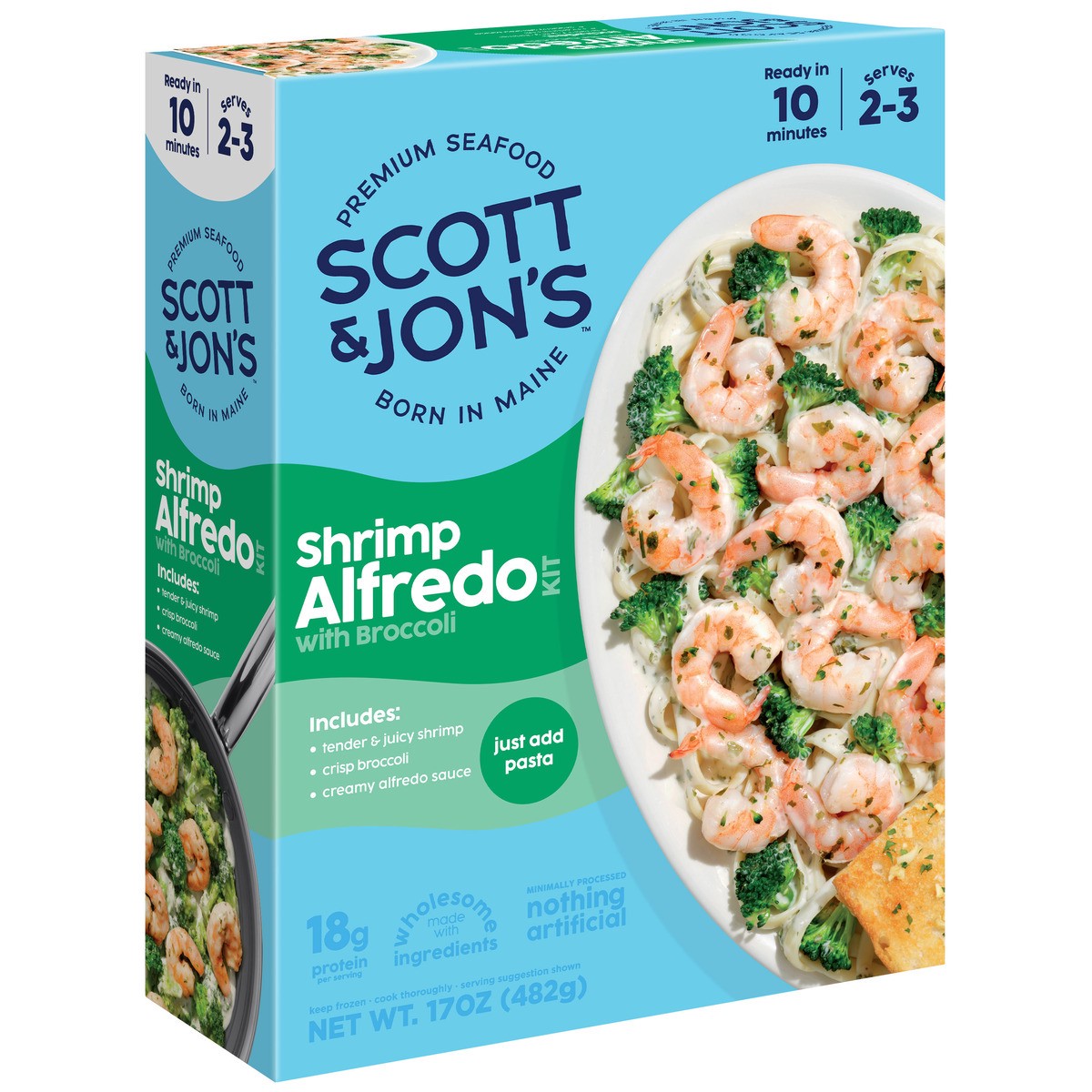 slide 3 of 4, Scott & Jon's Shrimp Alfredo 10-Minute Meal, 17 oz