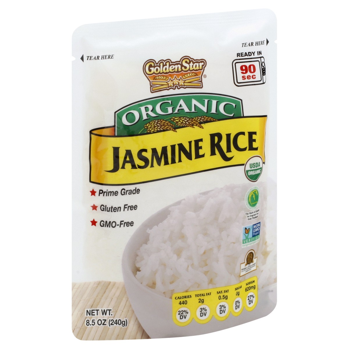 slide 3 of 9, Golden Star Ready-to-Heat Organic Thai Hom Mali Jasmine Rice- 8.5 oz, 8.5 oz