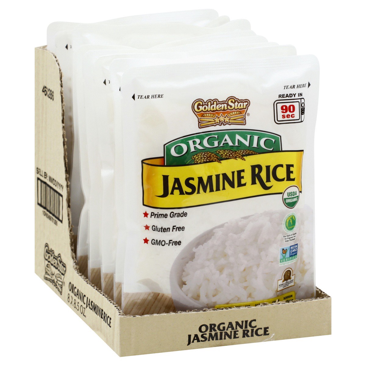 slide 1 of 9, Golden Star Ready-to-Heat Organic Thai Hom Mali Jasmine Rice- 8.5 oz, 8.5 oz