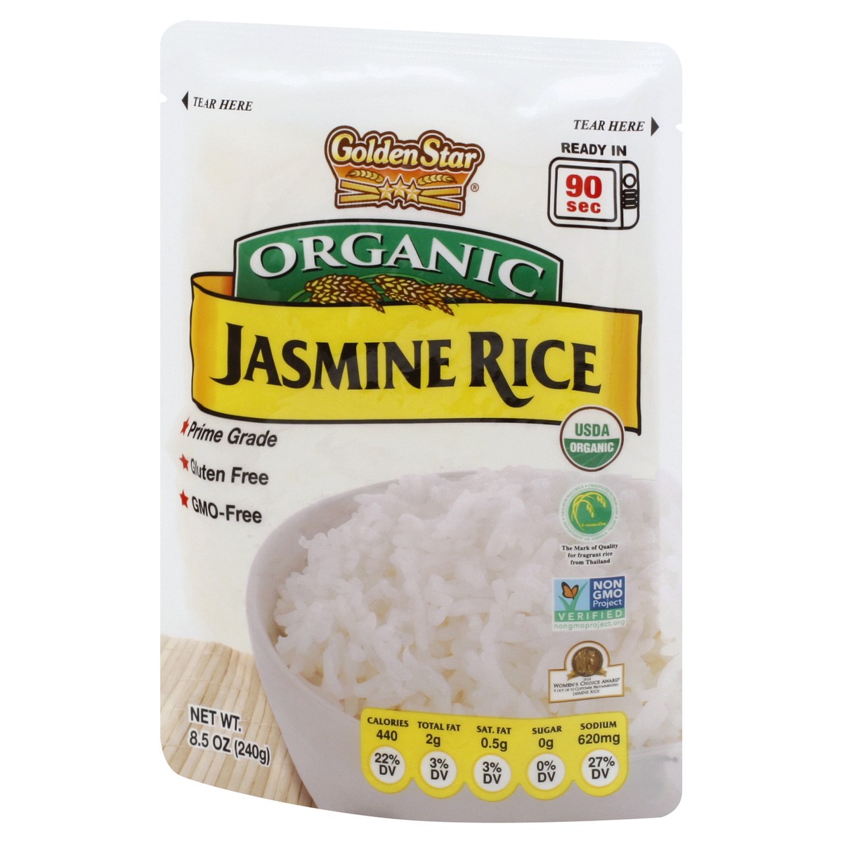 slide 9 of 9, Golden Star Ready-to-Heat Organic Thai Hom Mali Jasmine Rice- 8.5 oz, 8.5 oz