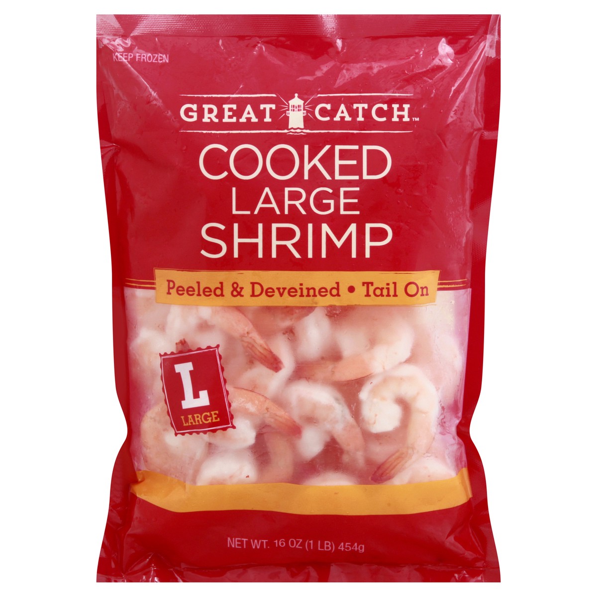 slide 13 of 13, Great Catch Cooked Large Tail On Shrimp 16 oz, 16 oz