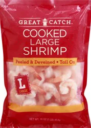 Great Catch Cooked Large Tail On Shrimp 16 oz