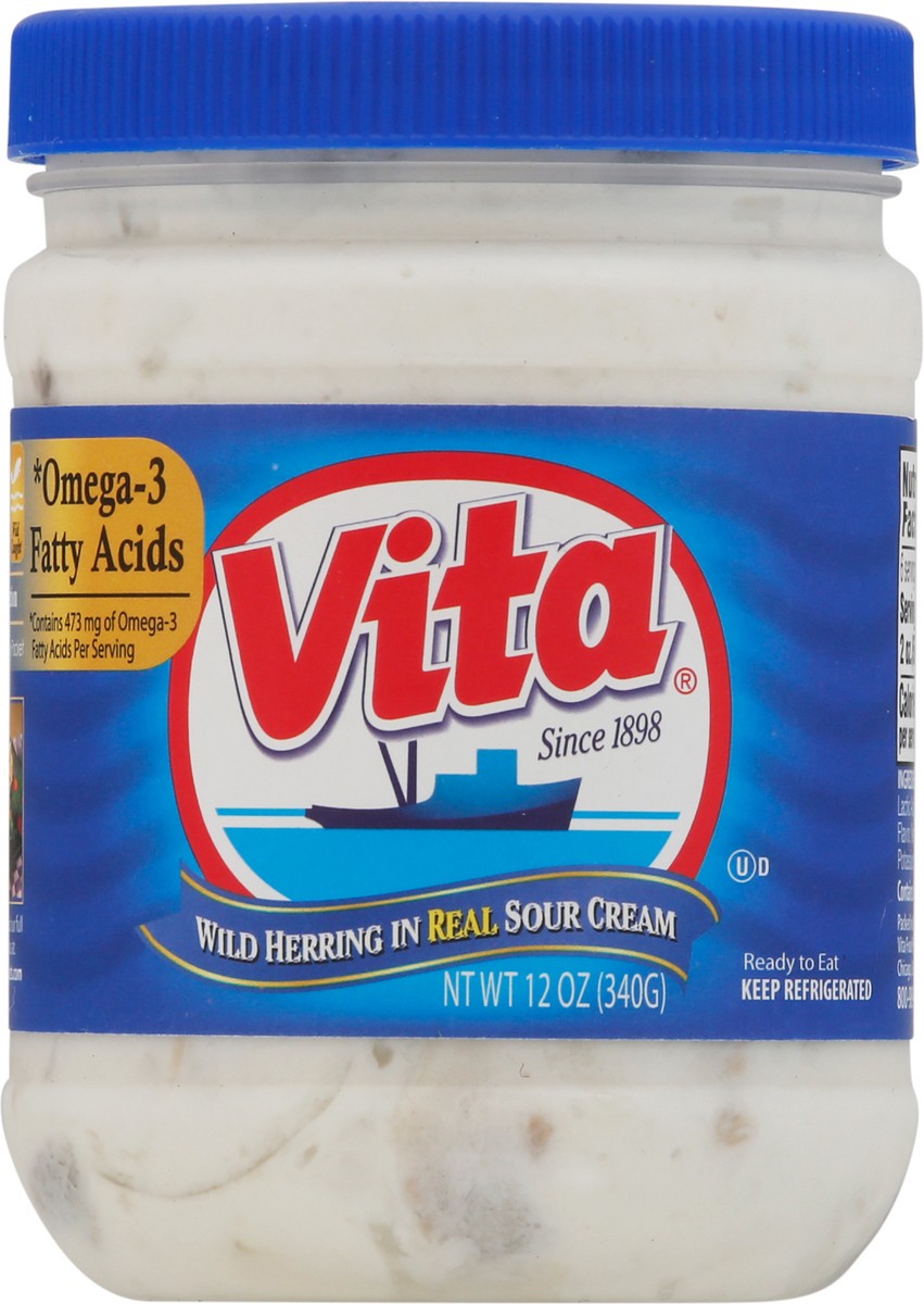 slide 3 of 13, Vita Wild Herring in Real Sour Cream 12 oz, 12 oz