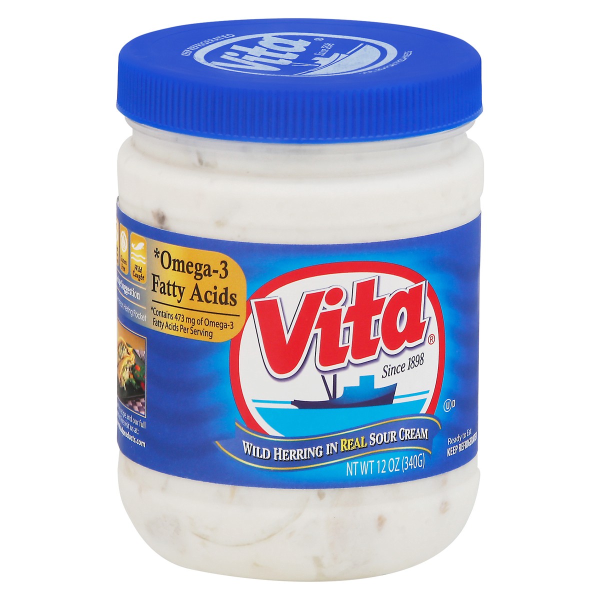 slide 13 of 13, Vita Wild Herring in Real Sour Cream 12 oz, 12 oz