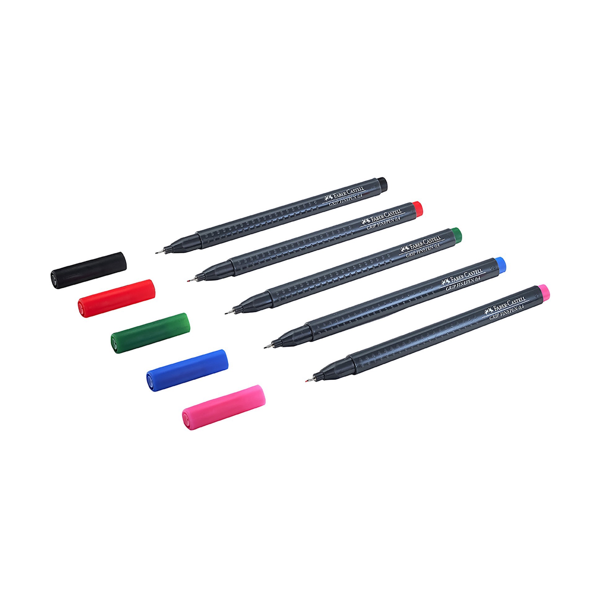 slide 3 of 3, Faber-Castell Basic Colors Grip Finepen Set, 0.4 mm line width