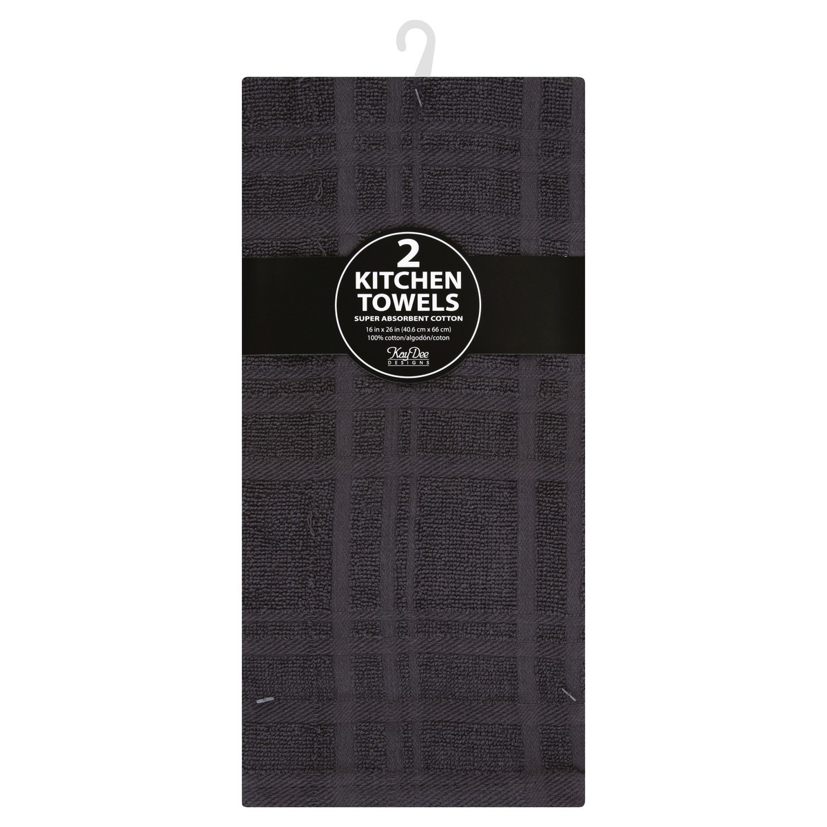 slide 3 of 3, Kay Dee Designs Kay Dee Terry Towel Charcoal, 2 ct