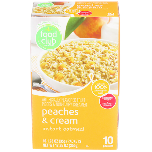 slide 1 of 1, Food Club Peaches & Cream Instant Oatmeal, 1 ct