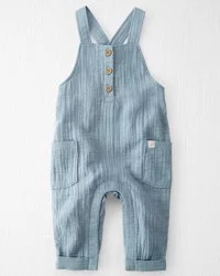 Littleplanet Baby Organic Cotton Gauze Overalls Blue Creek 24M