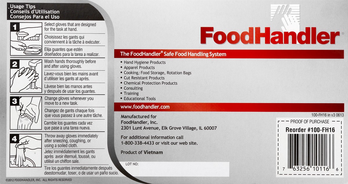 slide 9 of 11, FoodHandler Gloves 100 ea, 100 ct