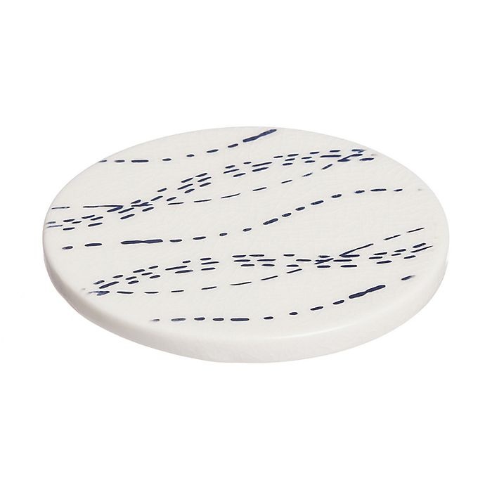 slide 2 of 5, Cypress Home Crackle Fish Coasters with Caddy - Blue, 4 ct