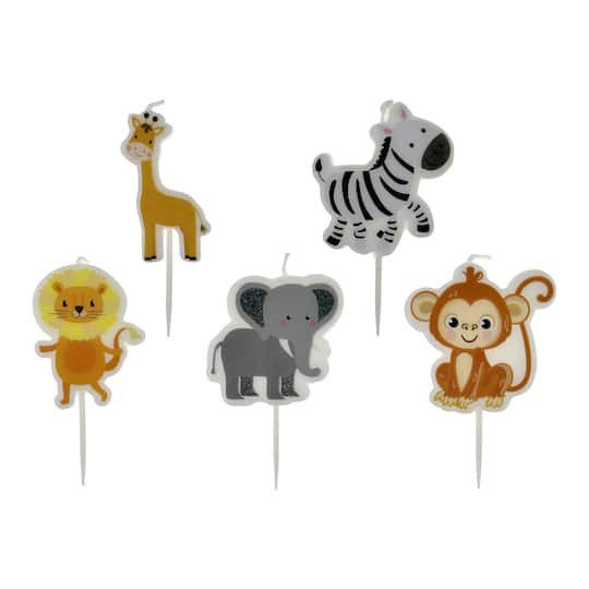 slide 1 of 7, Jungle Animals Candle Set By Celebrate It, 5 candles