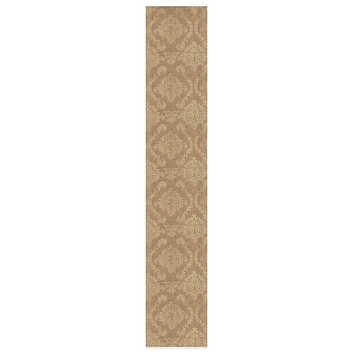 slide 1 of 3, Heritage Lace Burlap Damask Table Runner - Gold, 13 in x 72 in