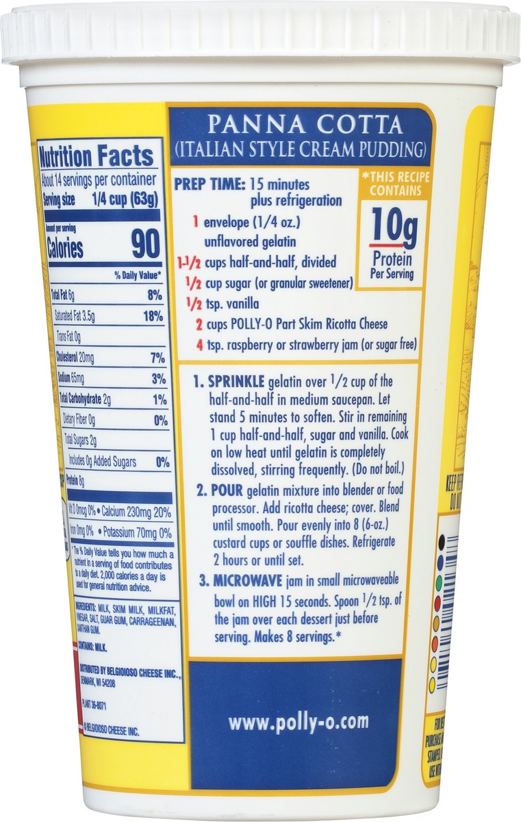 slide 11 of 11, Polly-O Cheese Part Skim Ricotta Cheese 32 oz. Tub, 32 oz