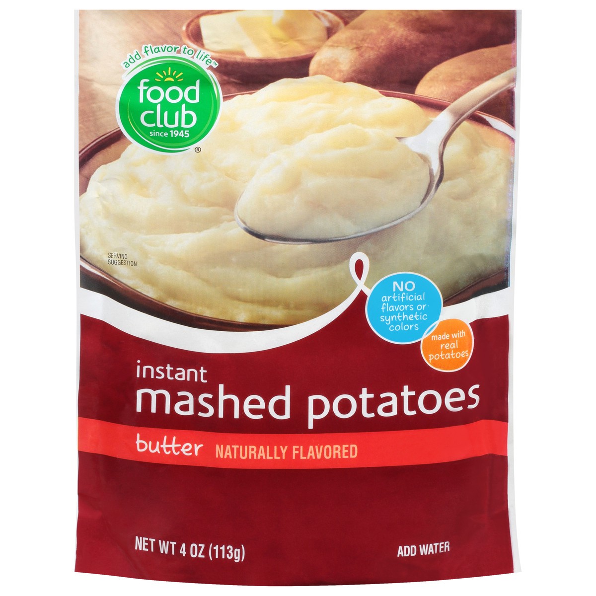 slide 1 of 10, Food Club Instant Mashed Potatoes, Butter, 4 oz