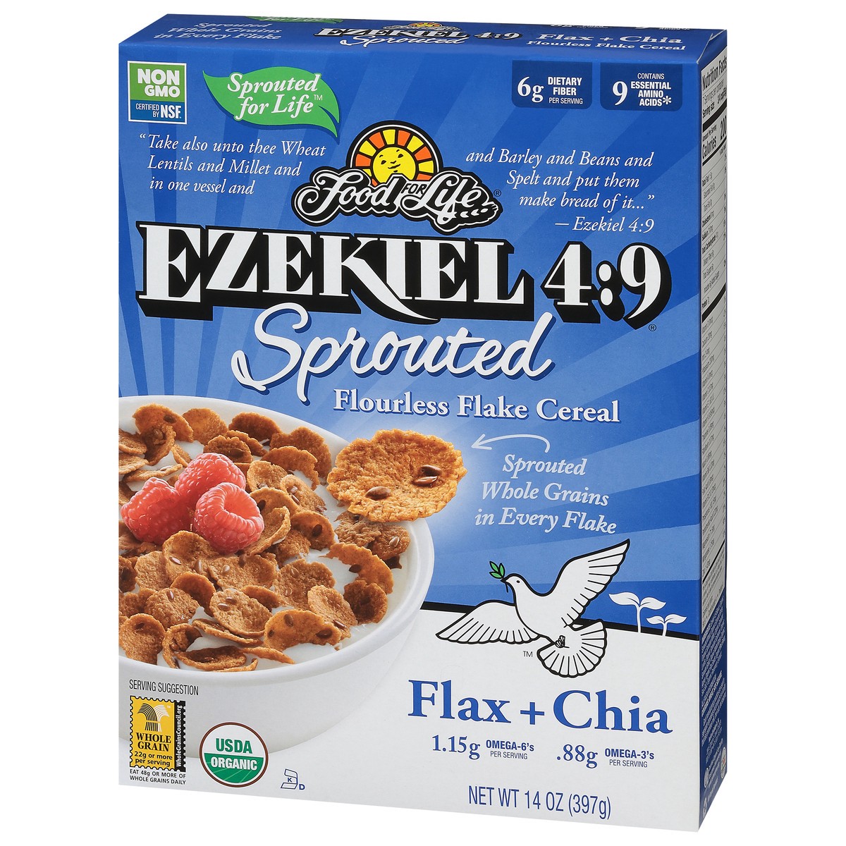 slide 2 of 9, Food for Life Organic Cereal Flax And Chia, 14 oz