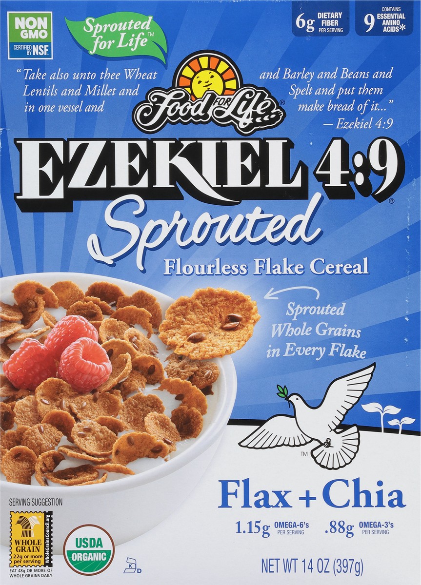 slide 7 of 9, Food for Life Organic Cereal Flax And Chia, 14 oz