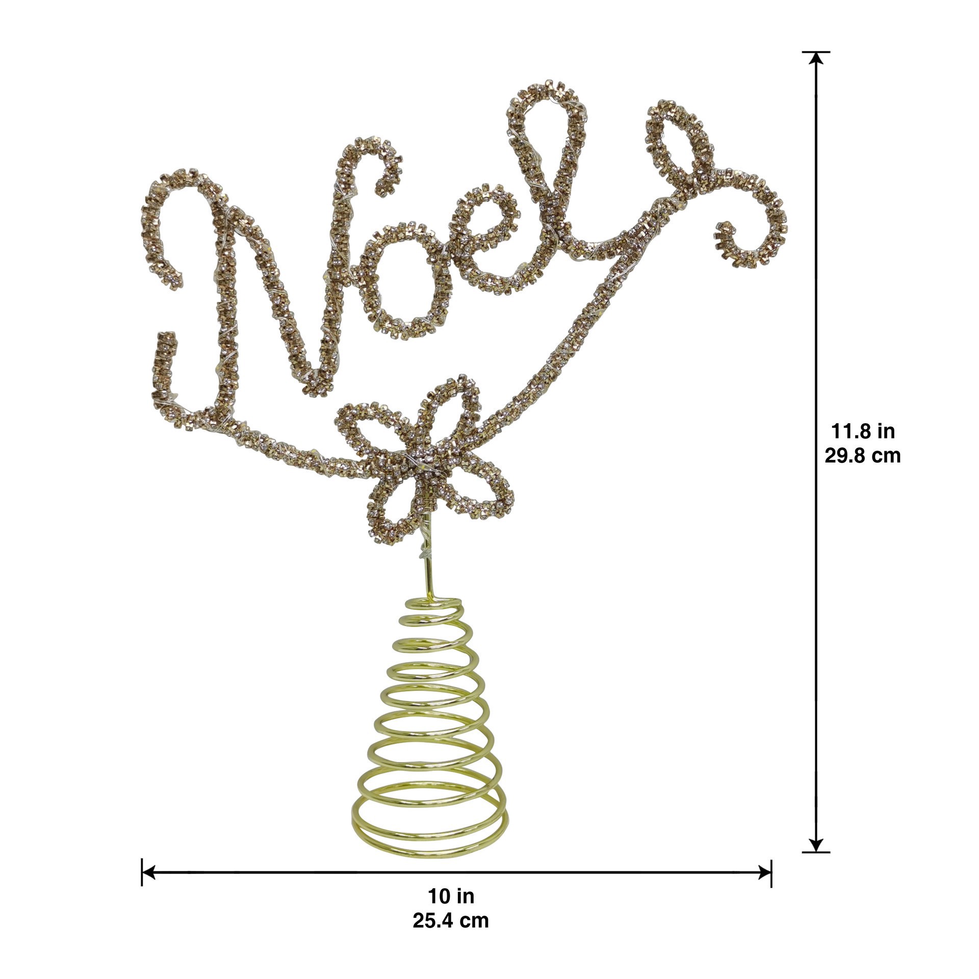 slide 3 of 4, 12" Gold Rhinestone Noel Lighted Tree Topper By Ashland, 11.7 in