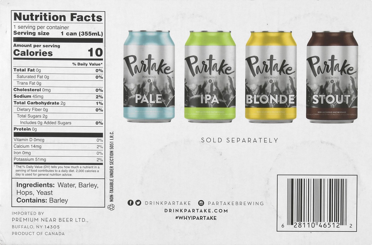 slide 7 of 9, Partake Brewing, Ipa Non-Alcoholic 6Pk, 12 oz