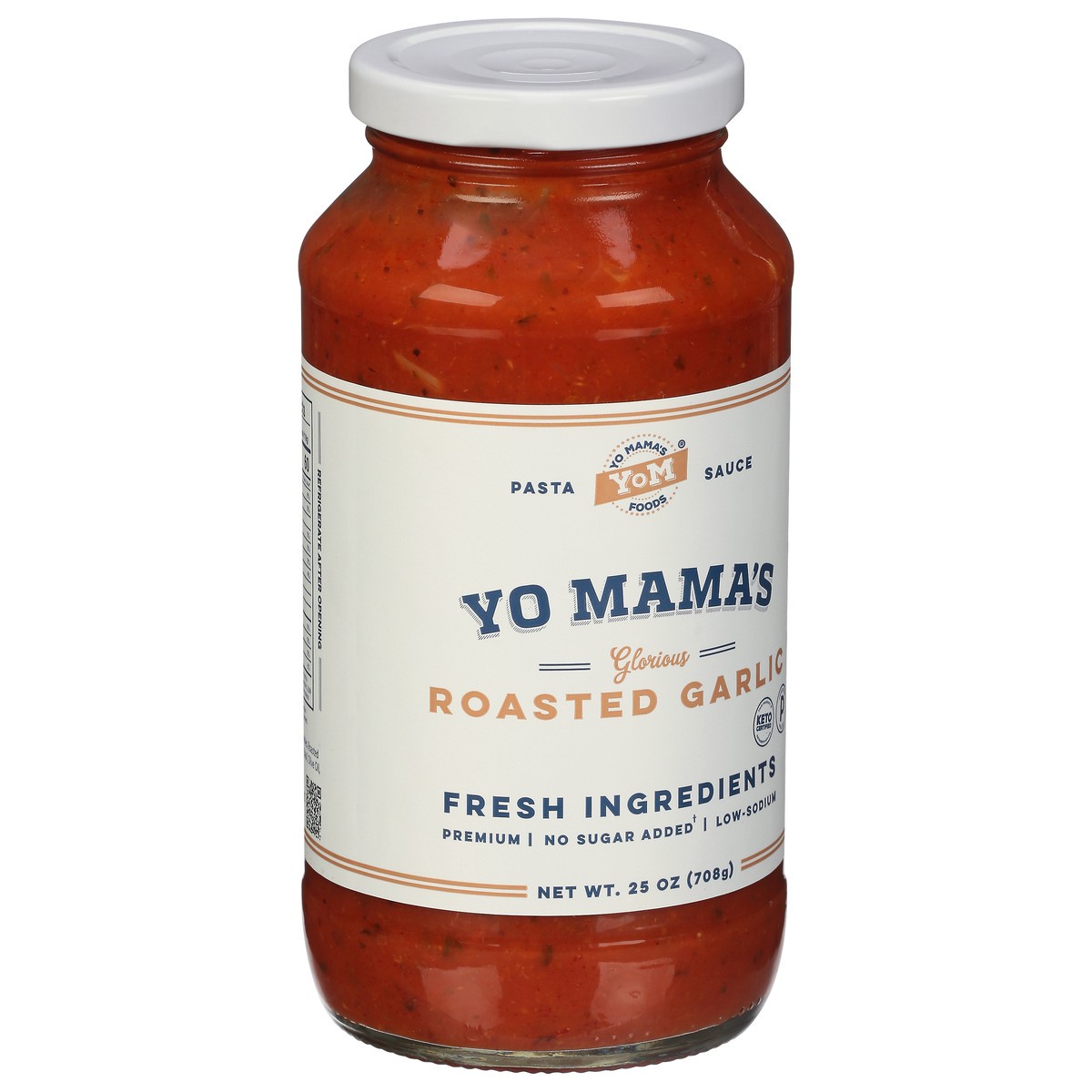 slide 9 of 9, Yo Mama's Roasted Garlic Tomato Sauce 25 oz, 16 oz