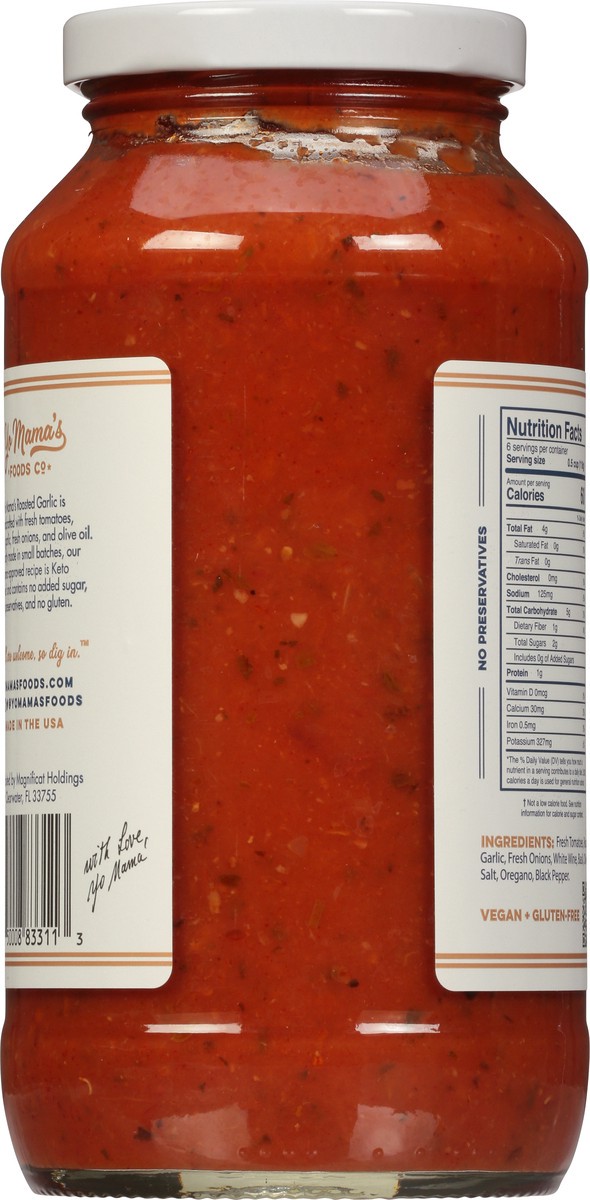 slide 4 of 9, Yo Mama's Roasted Garlic Tomato Sauce 25 oz, 16 oz