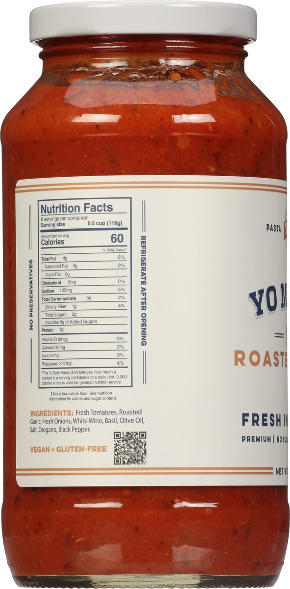 slide 6 of 9, Yo Mama's Roasted Garlic Tomato Sauce 25 oz, 16 oz
