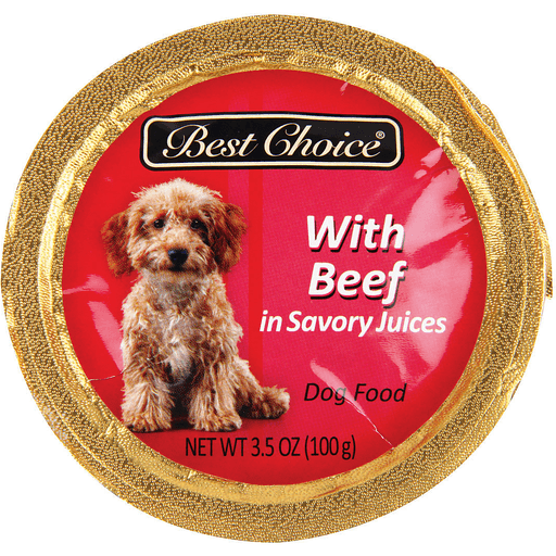 slide 1 of 1, Best Choice Beef In Savory Juices Dog Food, 3.5 oz