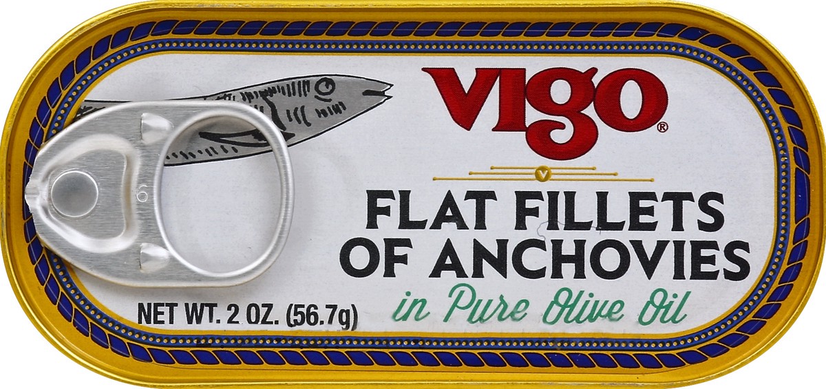 slide 1 of 1, Vigo Flat Anchovies In Olive Oil, 2 oz