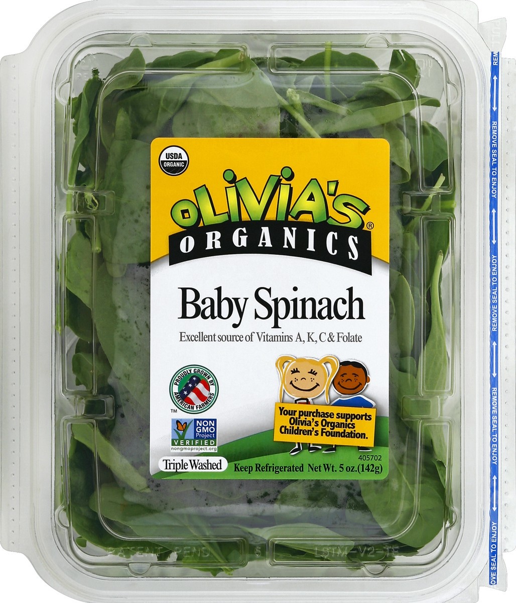 slide 4 of 4, Olivia's Spinach 5 oz, 5 oz
