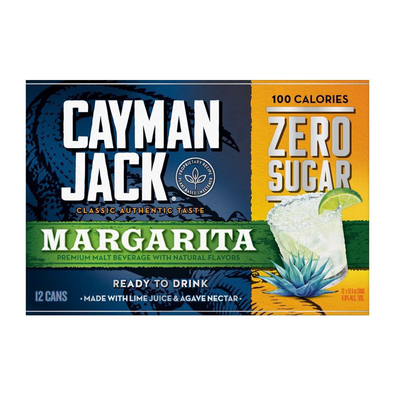 slide 3 of 4, Cayman Jack Margarita Zero Sugar 12pk, 12 ct; 12 oz