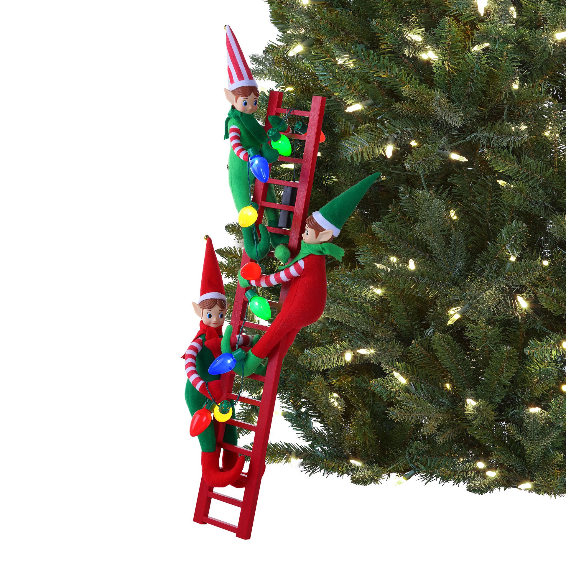 slide 3 of 4, Mr. Christmas 27.5" Led Elves Tree Trimmer, 11.8 in x 4 in x 27.5 in