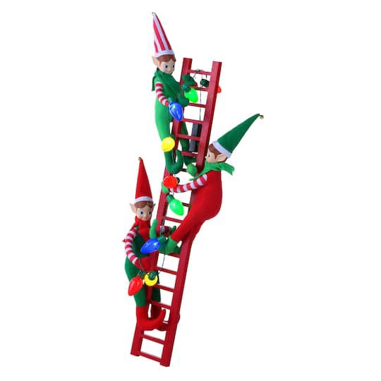 slide 1 of 4, Mr. Christmas 27.5" Led Elves Tree Trimmer, 11.8 in x 4 in x 27.5 in