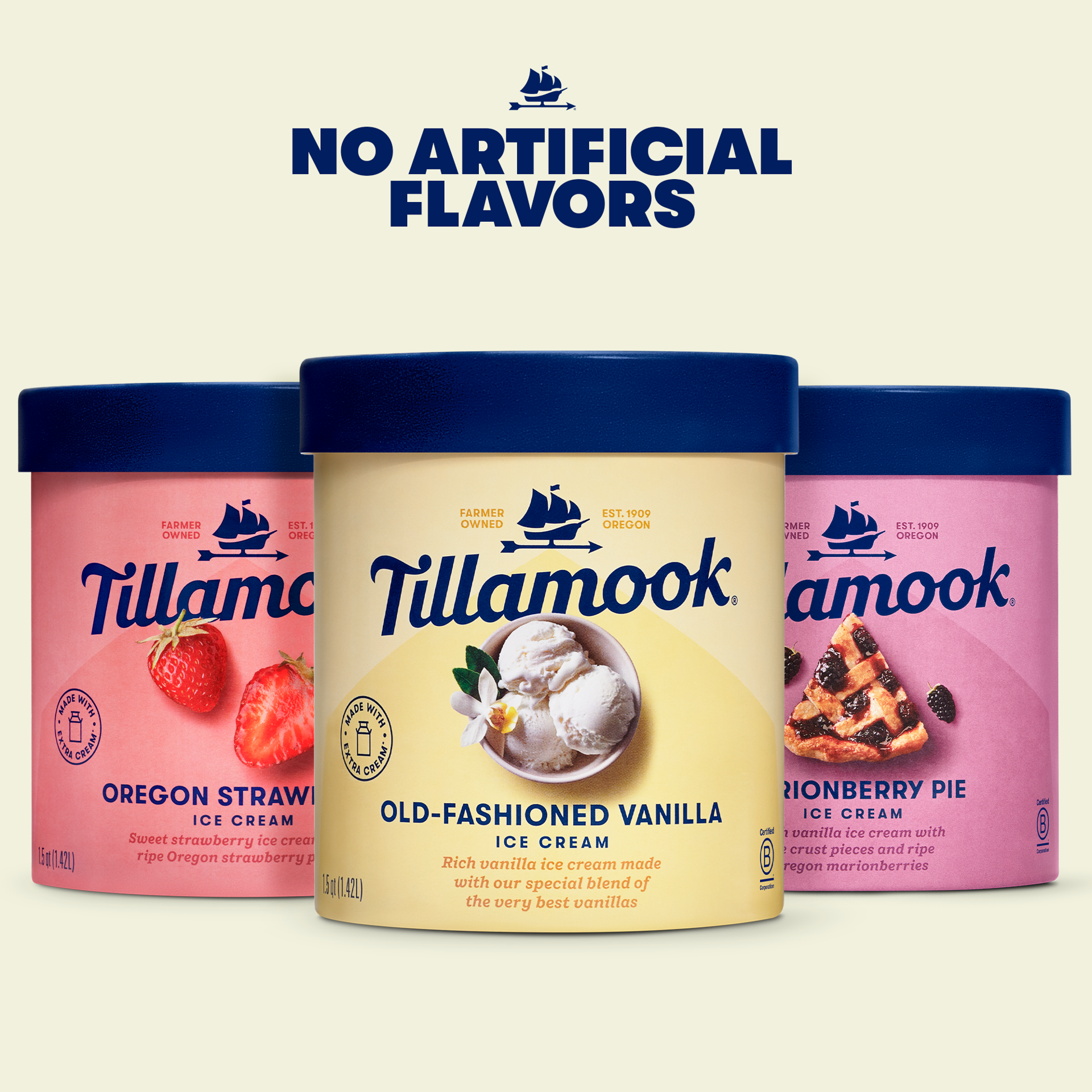 slide 3 of 5, Tillamook Marionberry Pie Ice Cream 1.5 qt, 48 oz