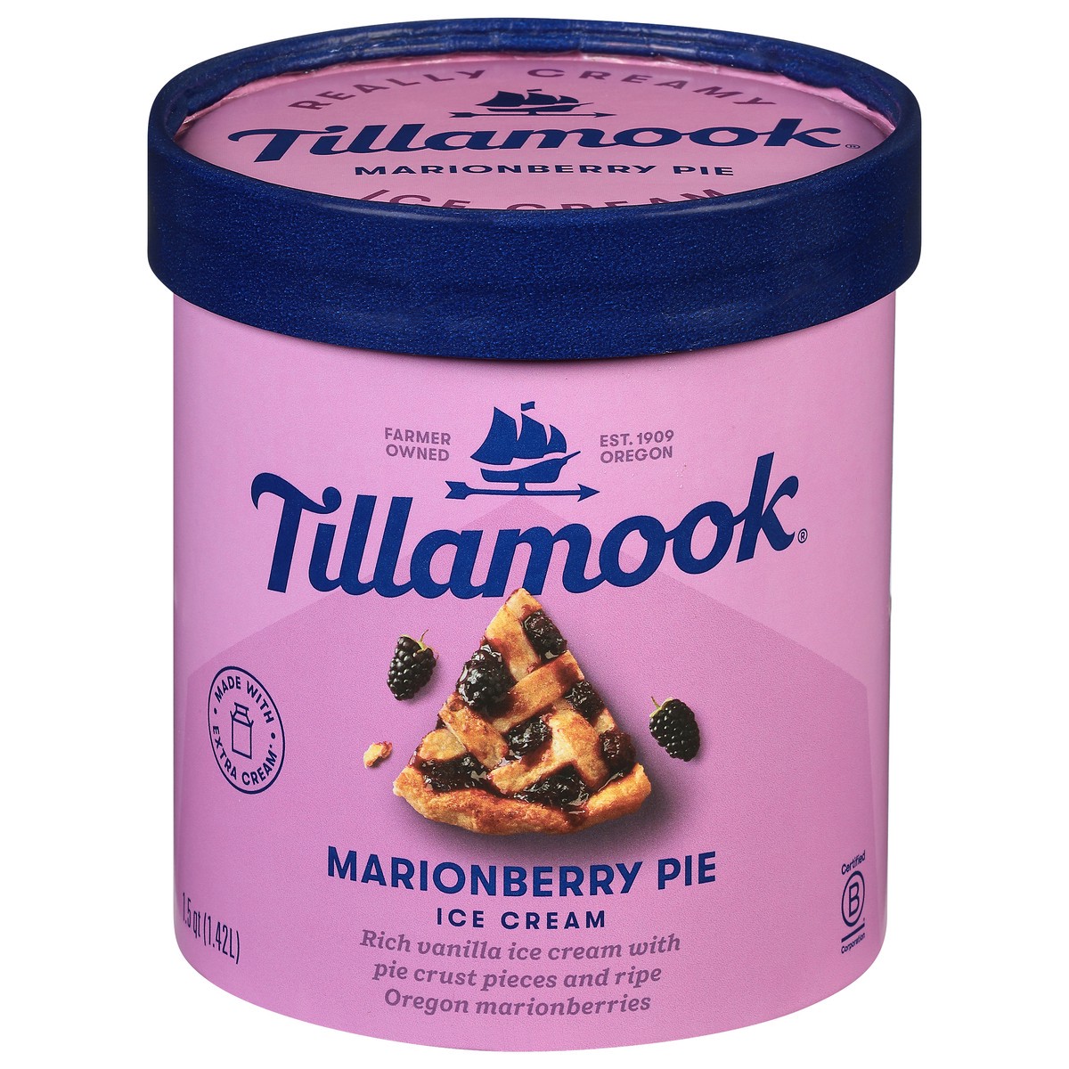 slide 1 of 5, Tillamook Marionberry Pie Ice Cream 1.5 qt, 48 oz