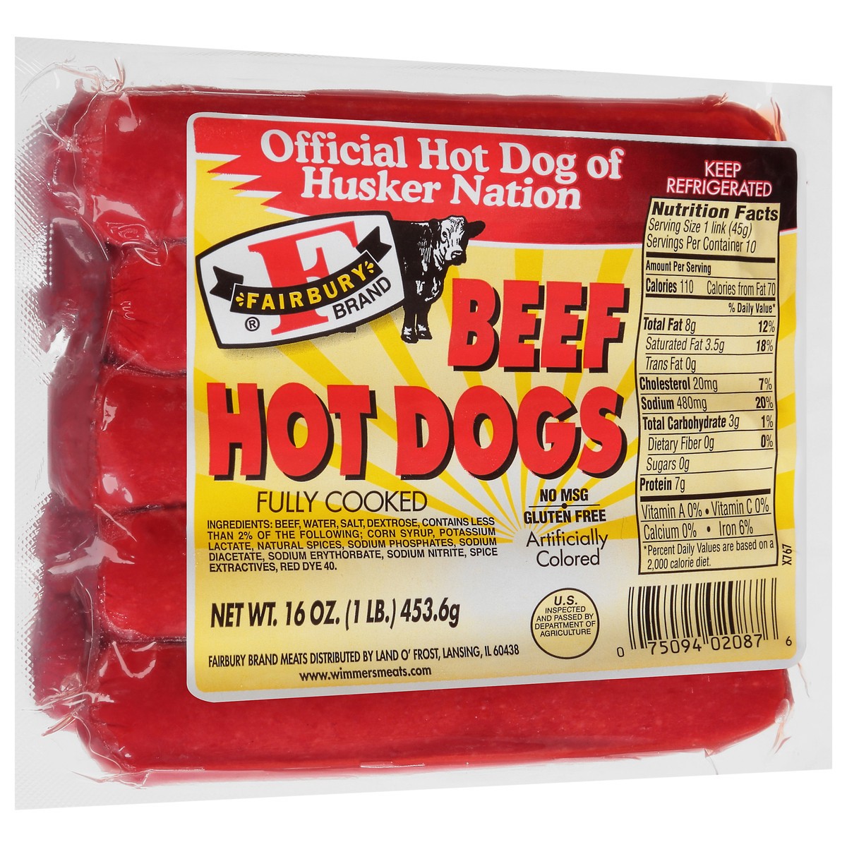 slide 2 of 9, Fairbury Beef Hot Dogs 16 oz, 16 oz