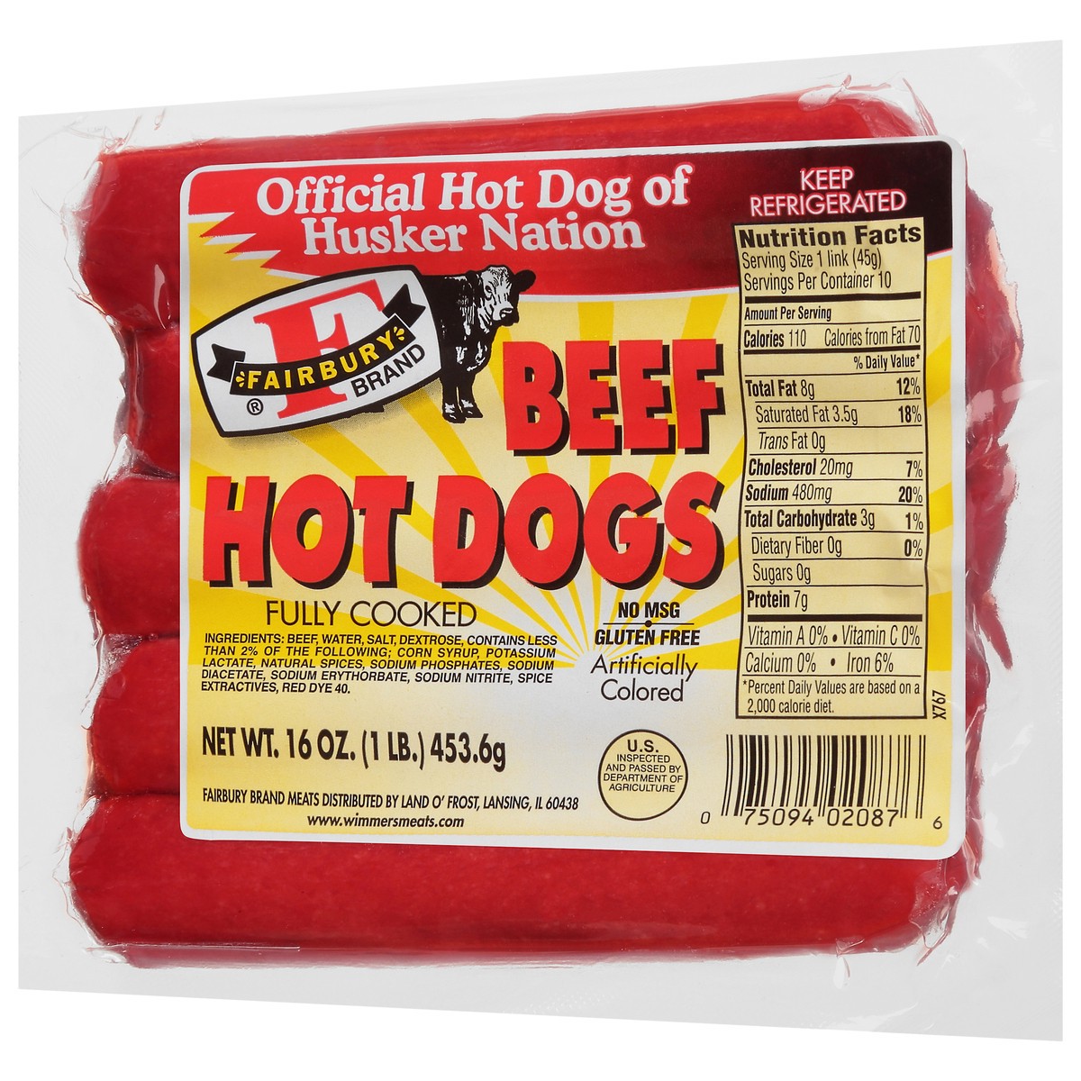 slide 3 of 9, Fairbury Beef Hot Dogs 16 oz, 16 oz