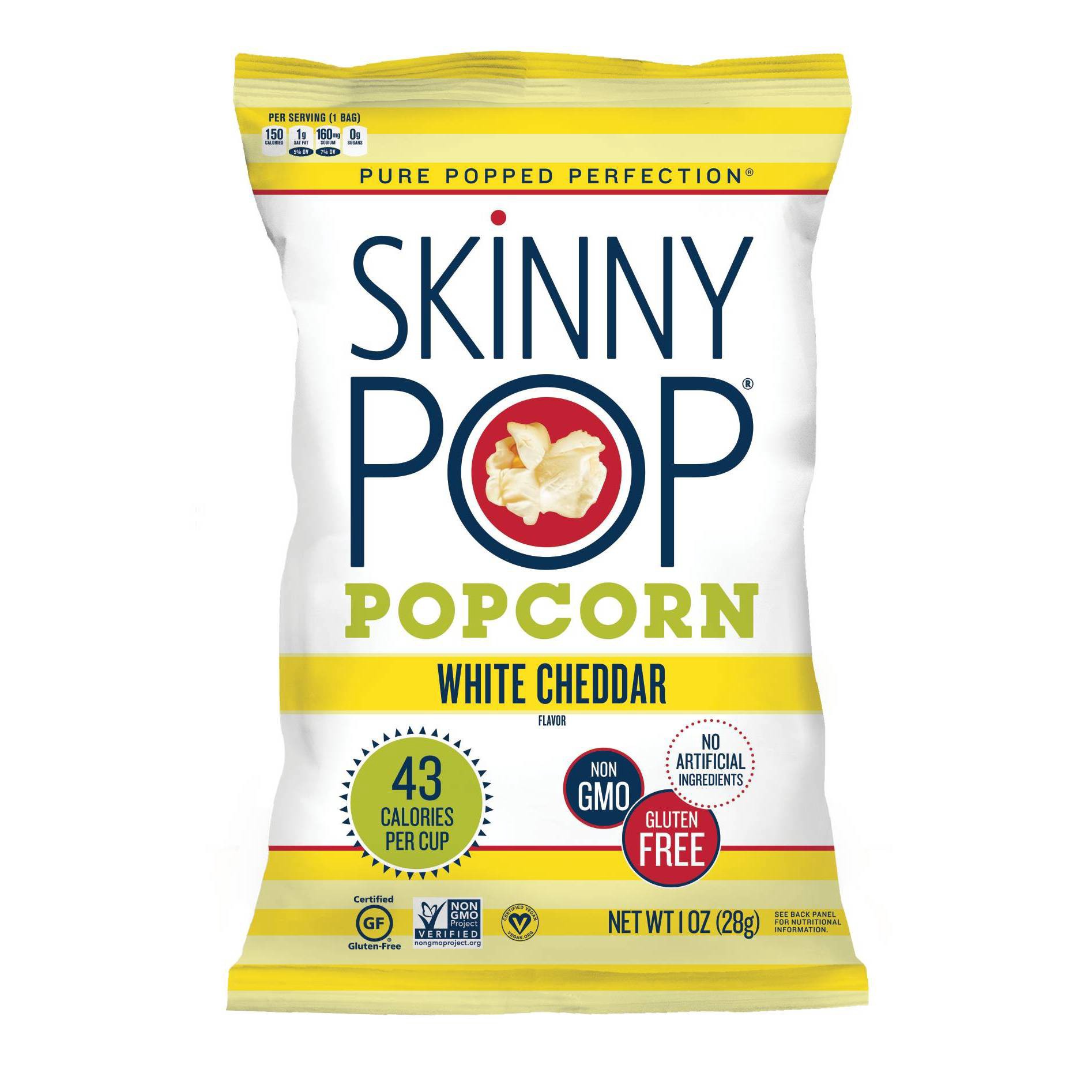 slide 1 of 1, SkinnyPop White Cheddar Popcorn, 1 oz