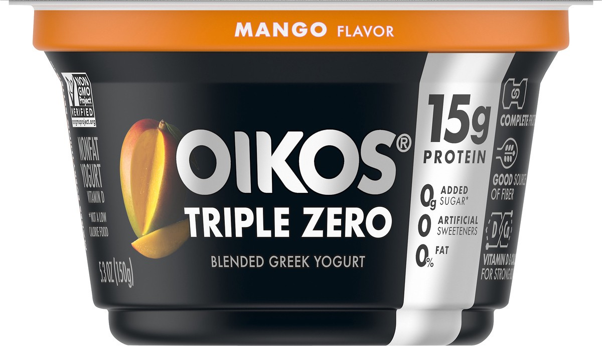 slide 7 of 8, Oikos Triple Zero Mango Greek Yogurt, 5.3 Oz., 5.3 oz